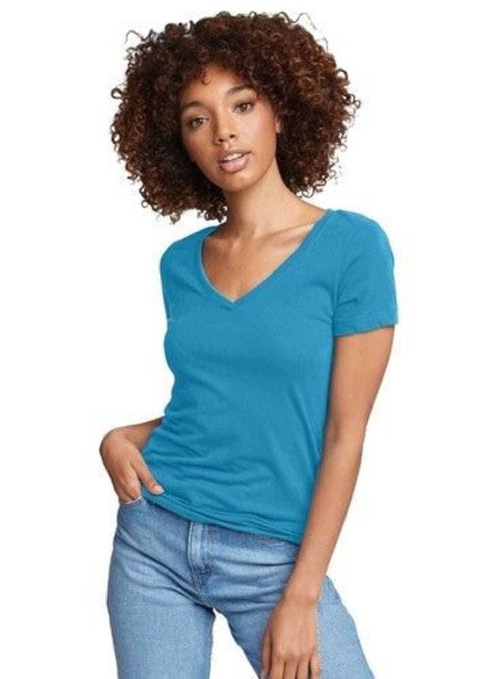 Next Level Women's 'Junior Fit' Ideal V-Neck T-Shirt - Medium